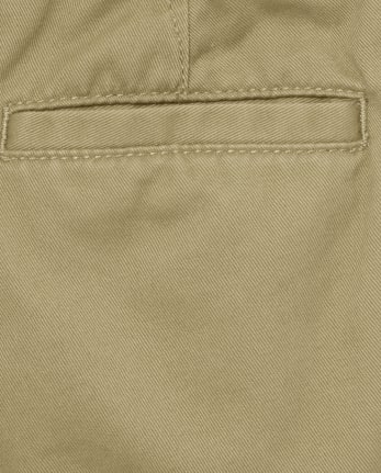 Shorts chinos elásticos de uniforme para niños pequeños, paquete de 2