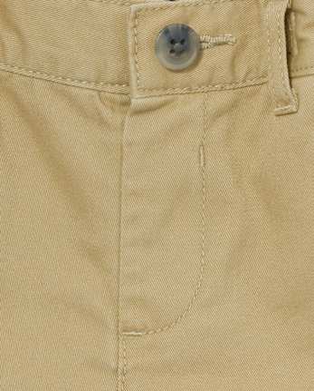 Paquete de 2 pantalones cortos chinos elásticos uniformes para bebés y niños pequeños - FLAX