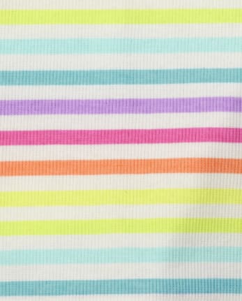 Baby And Toddler Girls Rainbow Striped Ribbed Tank Top