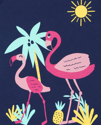 Toddler Girls Flamingo Ruffle Tank Top 3-Pack