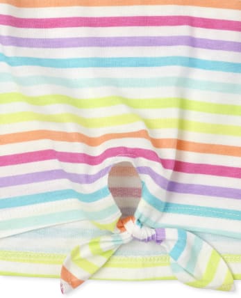 Baby And Toddler Girls Striped Tie Front Top