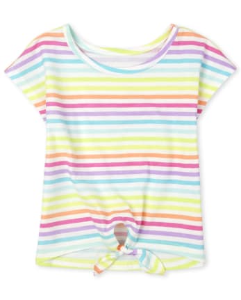 Baby And Toddler Girls Striped Tie Front Top