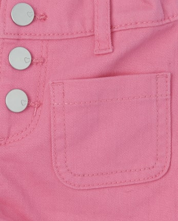 Baby And Toddler Girls Button Front Twill Shorts