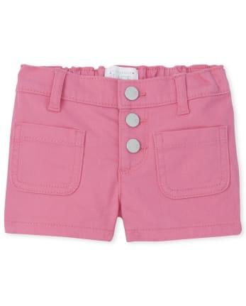 Baby And Toddler Girls Button Front Twill Shorts