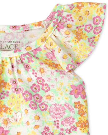 Toddler Girls Floral Flutter Tank Top 4-Piece Set