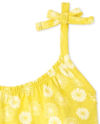 Toddler Girls Floral Tie Shoulder Tank Top 2-Piece Set