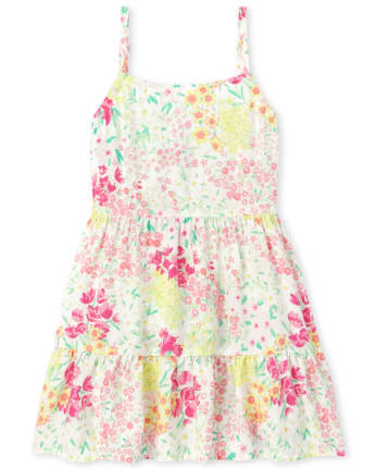 Toddler Girls Mommy And Me Floral Tiered Tank Dress