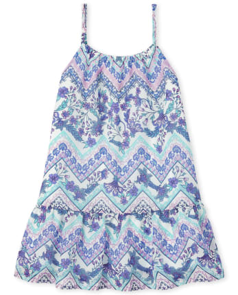 Baby And Toddler Girls Mommy And Me Floral Chevron Halter Dress