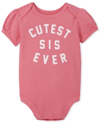 Baby Girls Matching Family Cutest Sis Ever Graphic Bodysuit