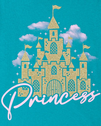Camiseta con estampado de princesa para niñas