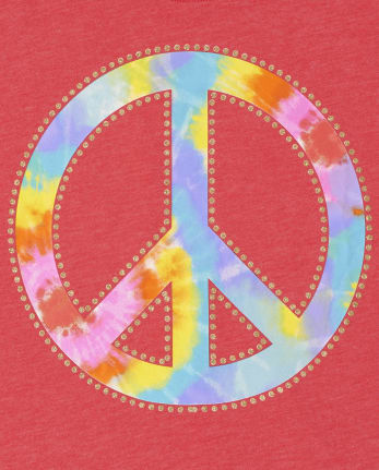 Girls Peace Sign Graphic Tee