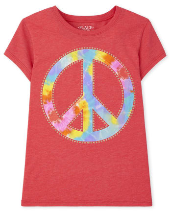 Girls Peace Sign Graphic Tee