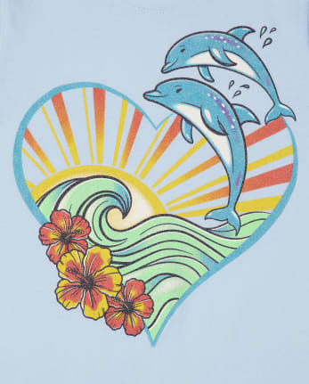 Girls Dolphin Graphic Tee