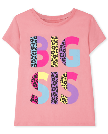 Camiseta estampada Big Sis para niñas