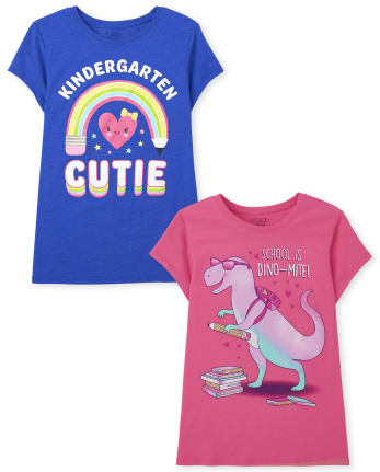 Girls Kindergarten Graphic Tee 2-Pack