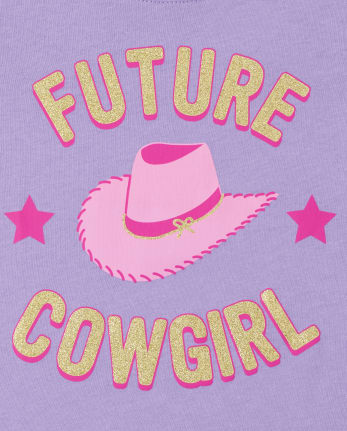 Camiseta con estampado de vaquera para bebés y niñas pequeñas