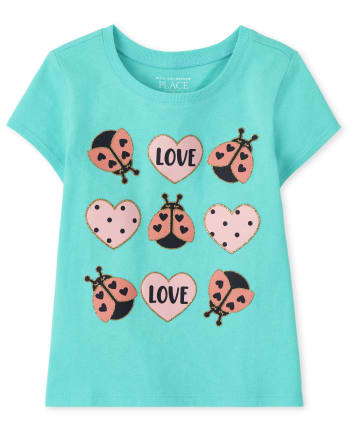 Camiseta con estampado de mariquita para bebés y niñas pequeñas