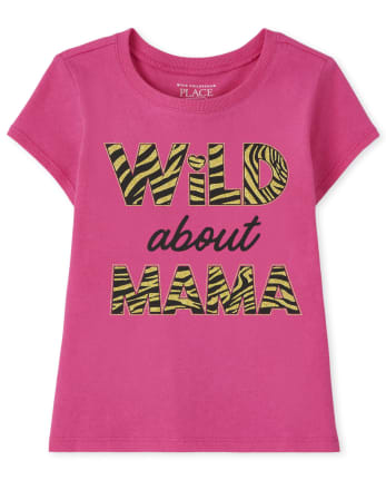 Camiseta con gráfico salvaje para bebés y niñas pequeñas