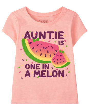Camiseta estampada de melón para bebés y niñas pequeñas