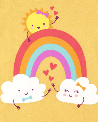 Camiseta con estampado de arcoíris para bebés y niñas pequeñas