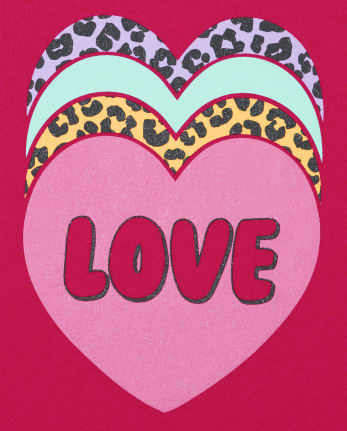 Baby And Toddler Girls Love Heart Graphic Tee