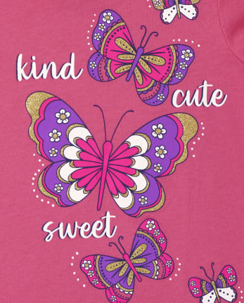 Baby And Toddler Girls Positive Graphic Tee 2-Pack