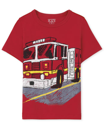 Toddler Boys Fire Truck Graphic Tee