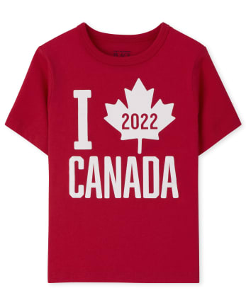 tout-petit T-shirt imprimé Feuille d'érable de la fête du Canada