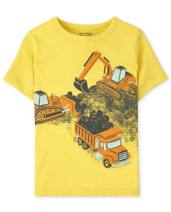 Camiseta con gráfico de construcción para niños pequeños