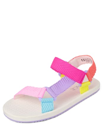 Sandalias con correas colorblock para niñas