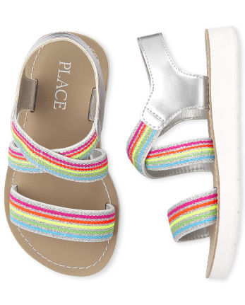The Children's Place Unisex-Child Stripe Sandals Slipper 