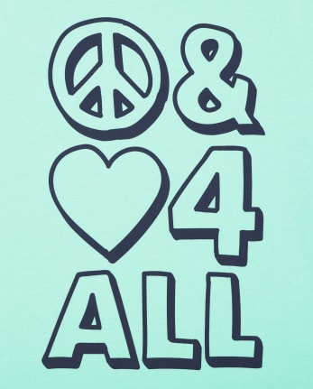 Camiseta con estampado de paz y amor para niños