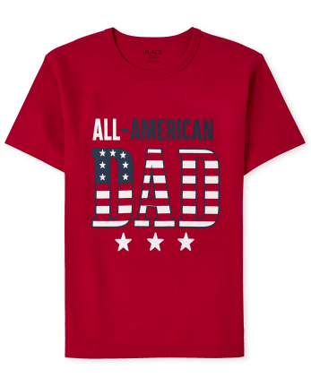 Camiseta con estampado de papá americano de la familia a juego para hombre