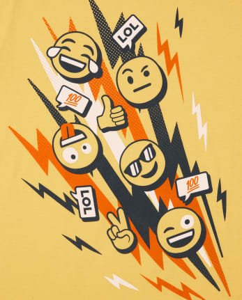 Camiseta con estampado de emoji para niños