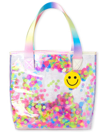 Girls Happy Face Shakey Tote Bag - MULTI CLR