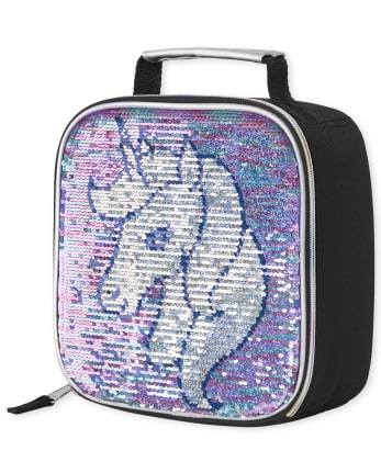 Girls Metallic Flip Sequin Unicorn Lunchbox