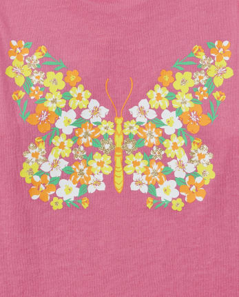 Girls Butterfly Strappy Tank Top