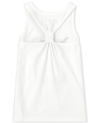 Niñitas Top sin mangas con estampado de nudo en la parte posterior