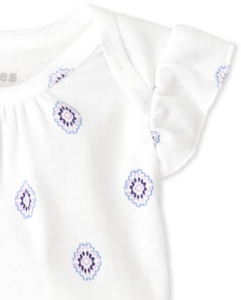 Baby Girls Peacock Ruffle Bodysuit 5-Pack