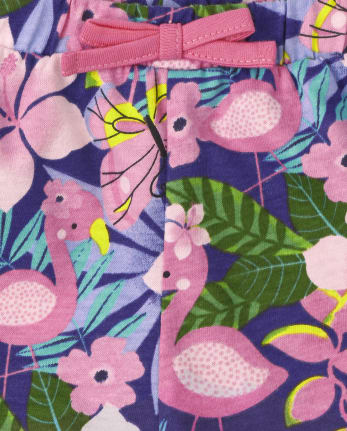Lot de 2 shorts à volants et flamants roses pour bébé fille
