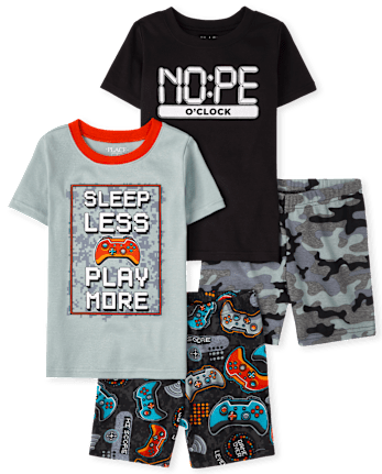 Boys Gamer Camo Glow Snug Fit Cotton Pajamas 2-Pack