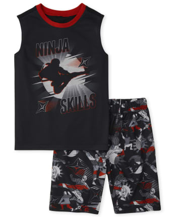 Boys Sleeveless Ninja Skills Pajamas BLACK The Children s Place