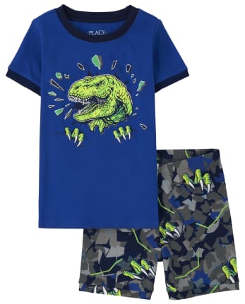 Boys Dino Snug Fit Cotton Pajamas