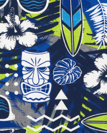 Pyjama en coton ajusté tropical pour garçon