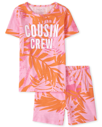 Girls Tropical Snug Fit Cotton Pajamas