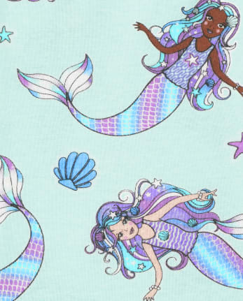 Girls Unicorn Mermaid Snug Fit Cotton Pajamas 2-Pack