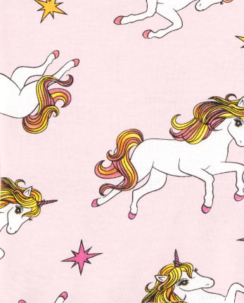 Paquete de 2 de algodón ajustados con mangas cortas para niñas " Unicornios" y "Sirenas" The Children's Place -