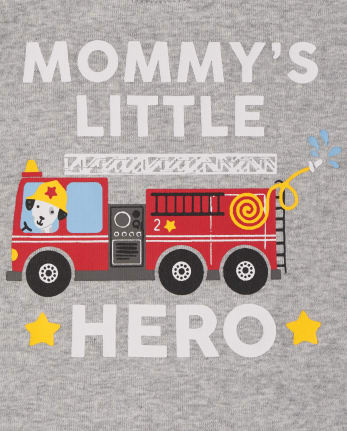 Baby And Toddler Boys Fire Truck Snug Fit Cotton Pajamas