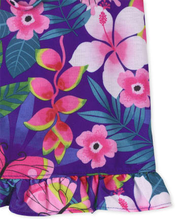 Girls Floral Ruffle Nightgown