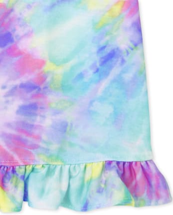 Girls Tie Dye Ruffle Nightgown